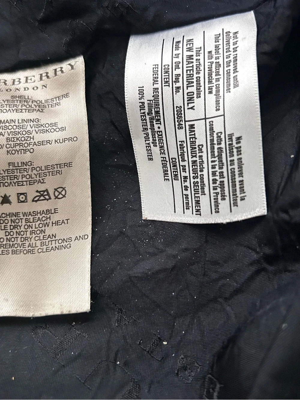 Burberry Quilted Black Trench Coat with Zip Details - Picture 4 of 4